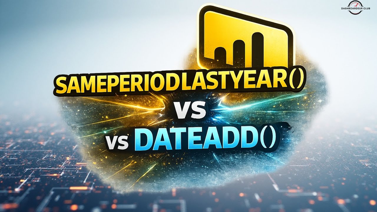 Comparatif entre 2 fonctions DAX d'intelligence temporelle: SAMEPERIODLASTYEAR() vs DATEADD()