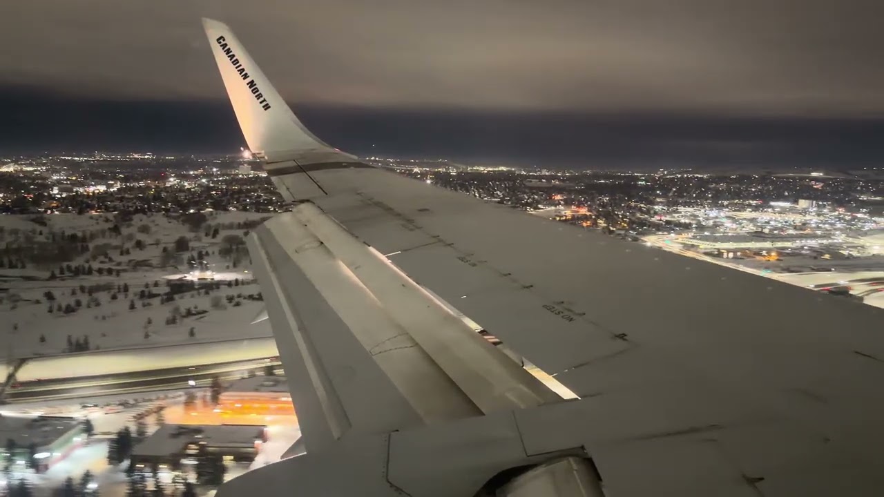 Canadian North B737-300 Calgary Intl Airport Landing (CYYC)