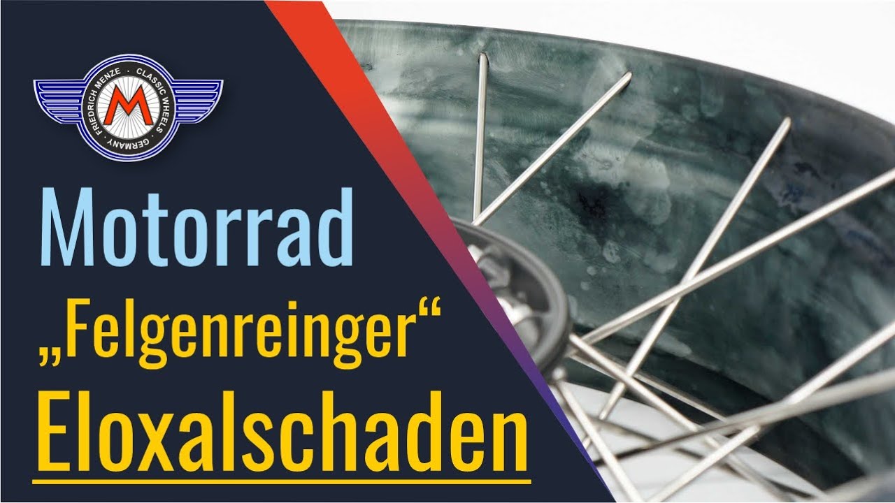 Motorrad Felgen | Eloxalschaden durch Felgenreiniger