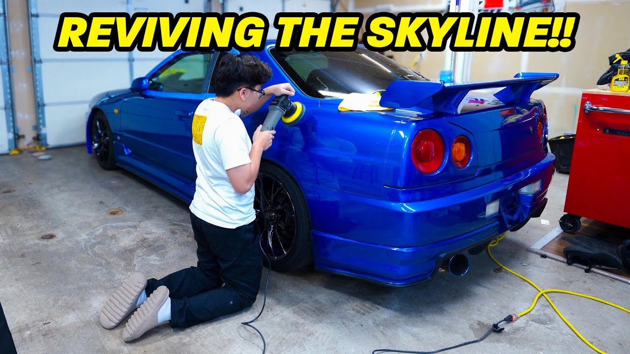 My R34 Skyline Got Me On My KNEES! | Paint Correcting and Ceramic coating the GTT