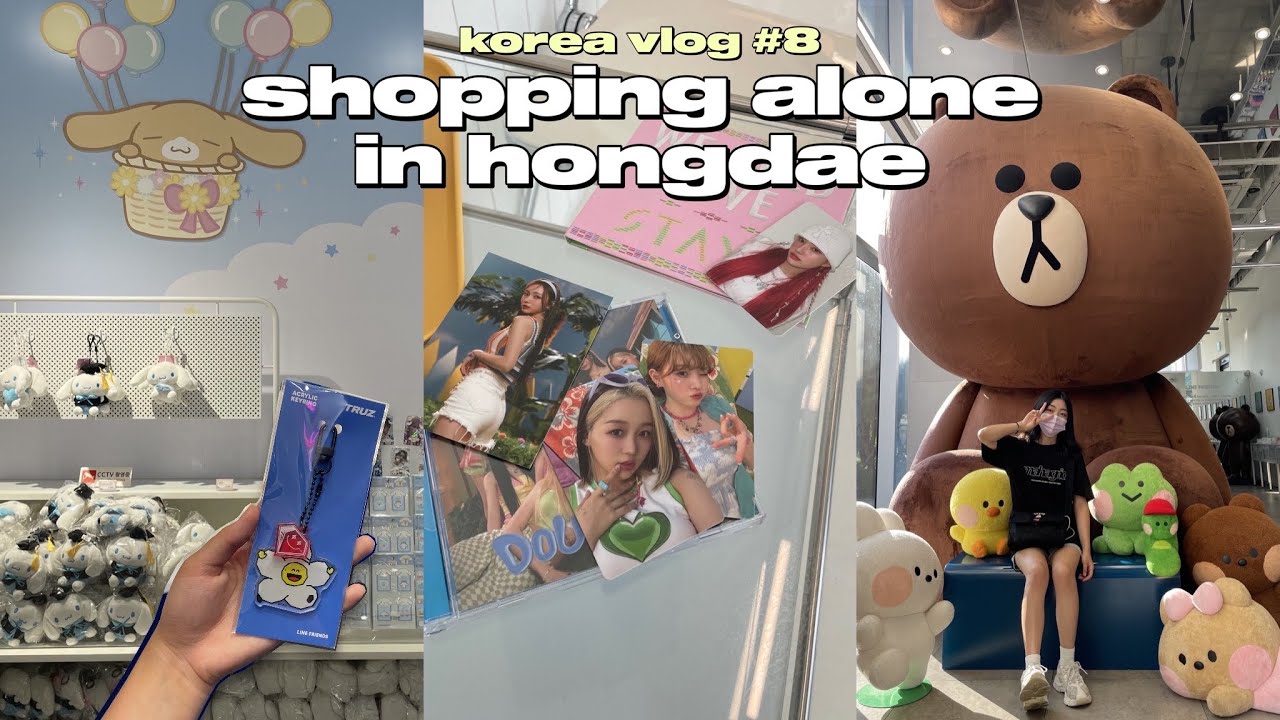 s3 vlog🛒 Шопинг в одиночестве в Хондэ; покупка альбомов, милые кафе и канцелярские товары!