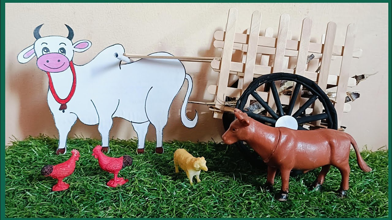 How to make a bullock cart with cardboard