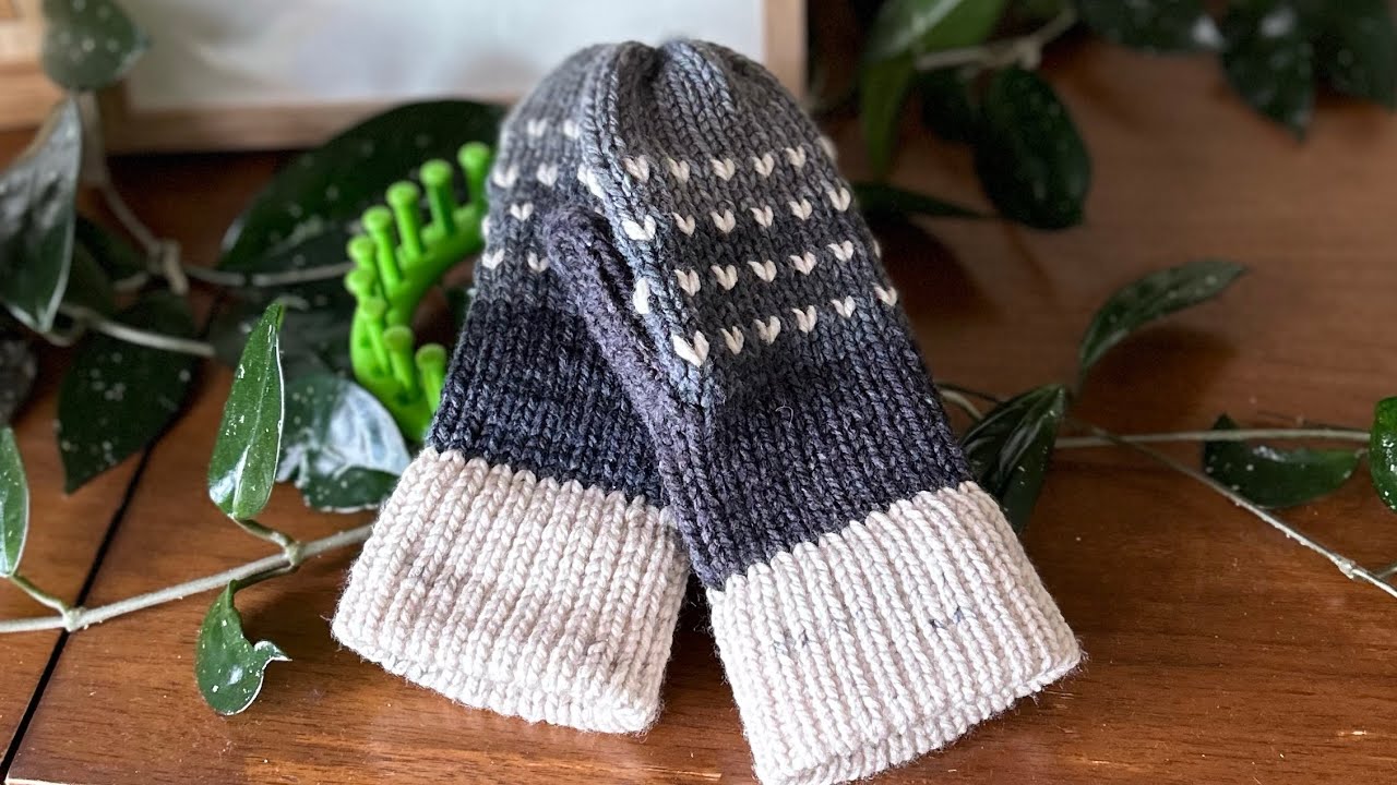 Mittens With Fair Isle Pattern / Loom Knitting