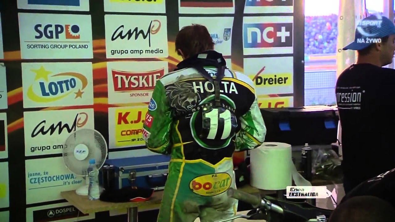 CKM Włókniarz Częstochowa vs Unibax Toruń bieg 15. Gollob uderza w Rune Holte
