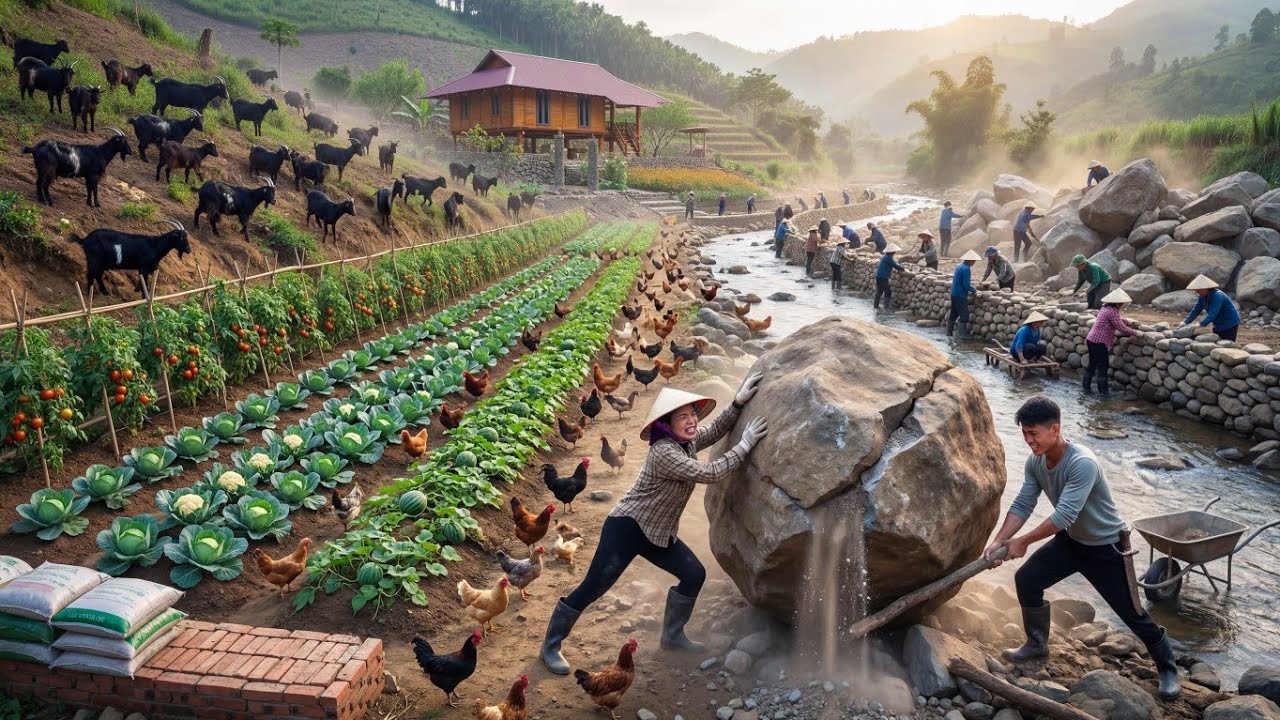 After the Worst Flood Ever &ndash; We Built a Massive Stone Wall to Protect Our Food!