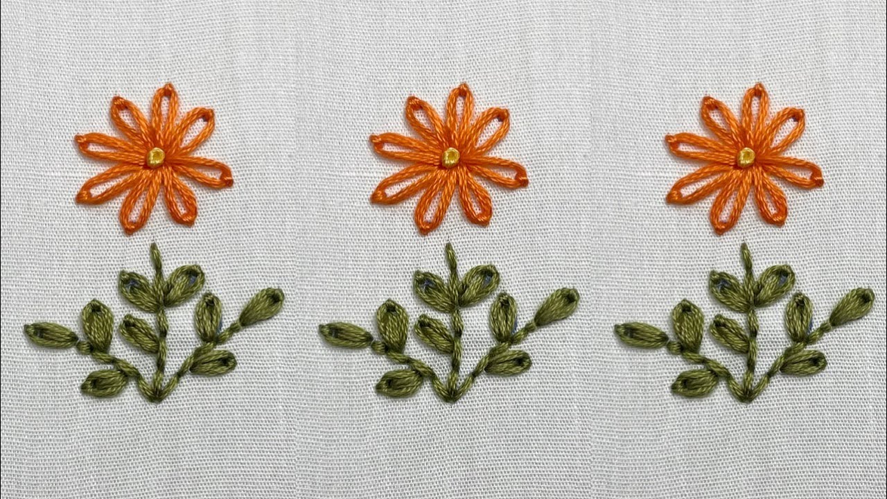 #3 - Lazy Daisy Stitch Flower | Easy flower embroidery for beginners #handembroideryforbeginners