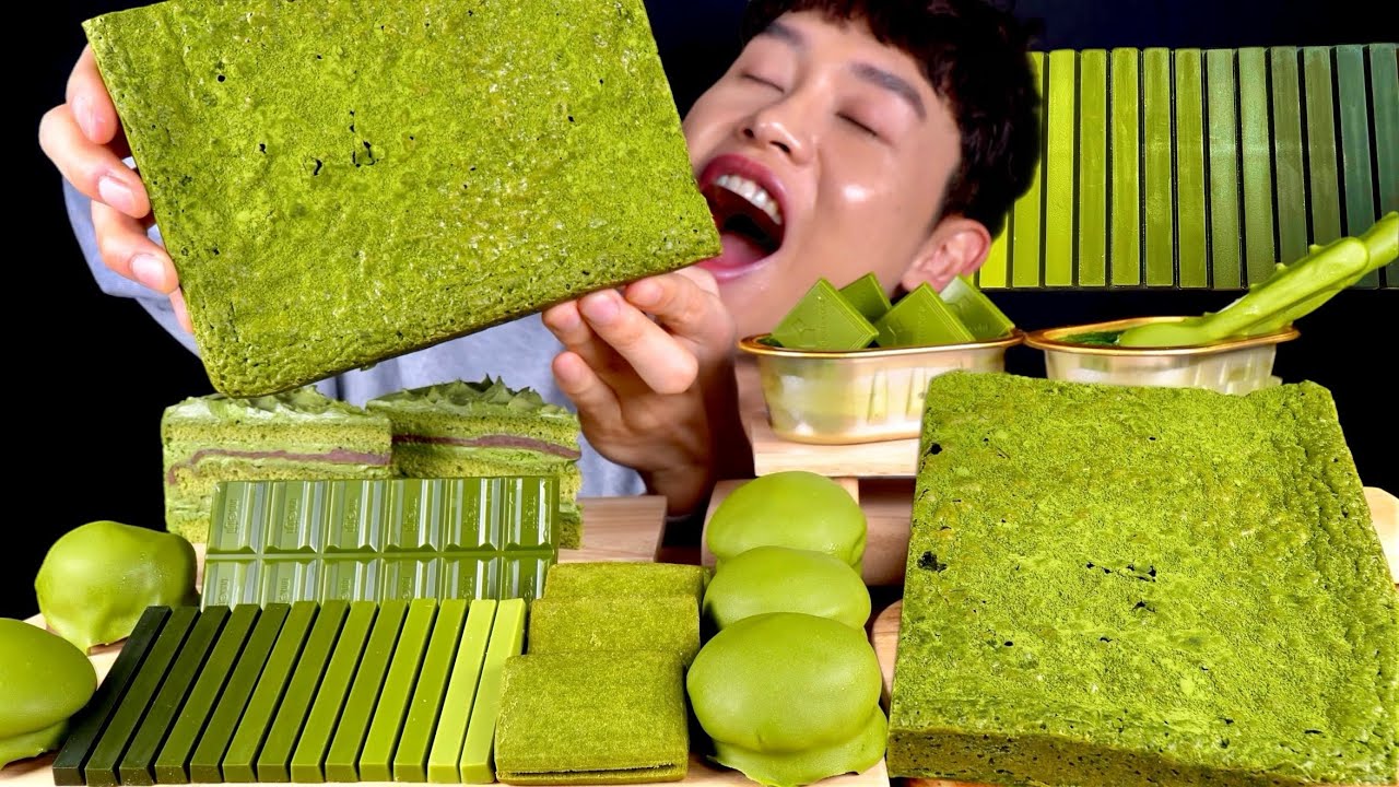 ASMR 말차디저트 파티🥳7단계 말차초콜릿 말차티라미수 말차브라우니먹방 Green Tea Dessert Party Green Tea Chocolate Tiramisu MuKBang