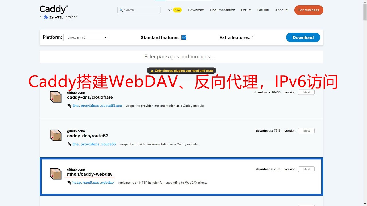 Caddy搭建WebDAV服务并反向代理局域网内的其他HTTP服务，外网通过IPv6访问，使用小米路由器R1D演示