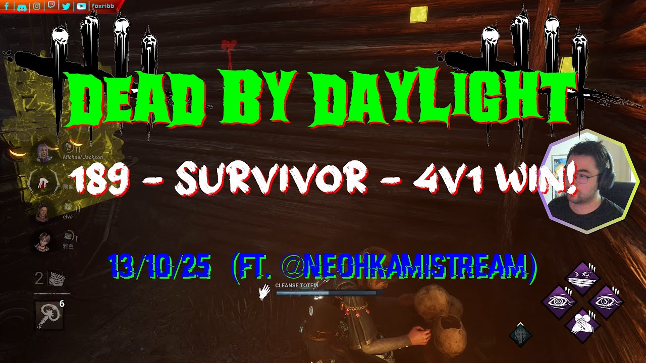 Dead By Daylight - 189 [4K] - Survivor - 4V1 Win! - 13/10/25 (ft. @NeohkamiSTREAM)