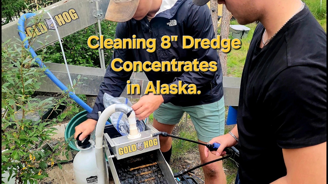 8 Inch Dredge Cleanup Using the Gold Hog Multi Sluice and Utmost Adventurer Highbanker.