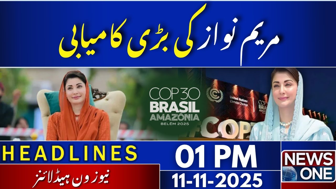 CM Maryam Nawaz&rsquo;s Global Achievement | 01 PM Headlines | 11 Nov 2025 | NewsOne