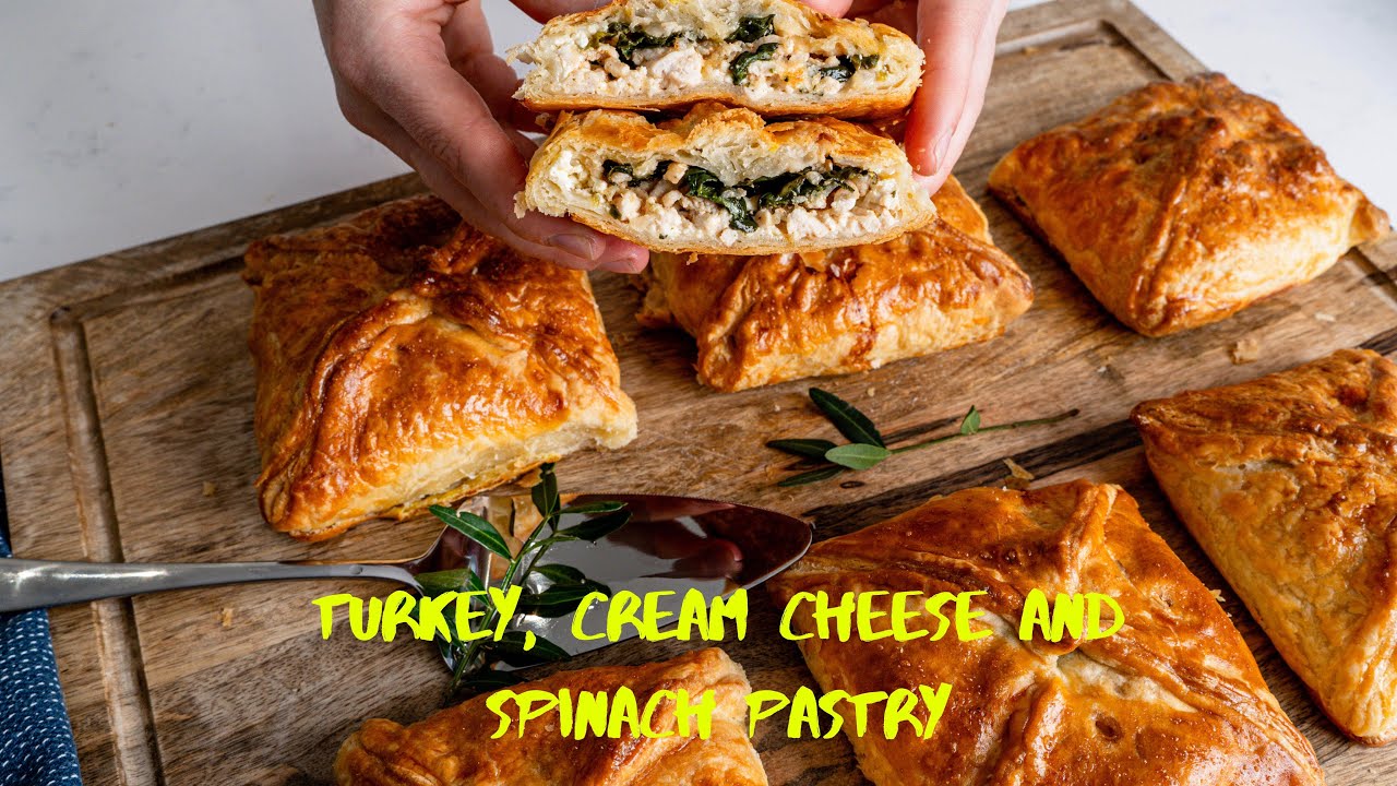 PUFF PASTRY POCKETS WITH TURKEY, SPINACH AND CREAM CHEESE