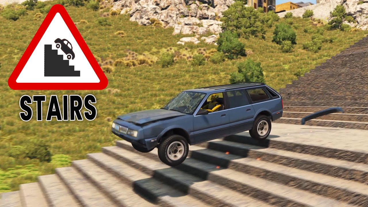 BeamNG Drive - Cars vs Stairs #9