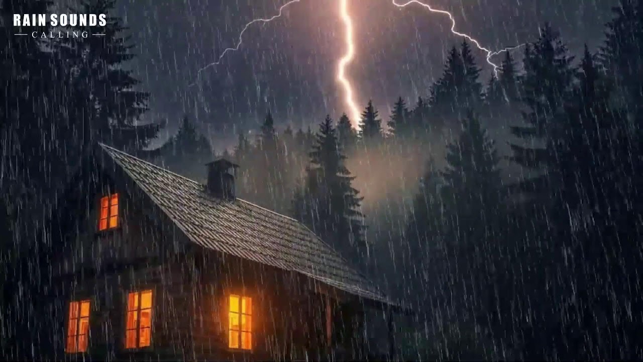 Rain Sounds For Sleeping - Instantly Fall Asleep With Rain & Thunder Sound in cabin At Night #Rain 2