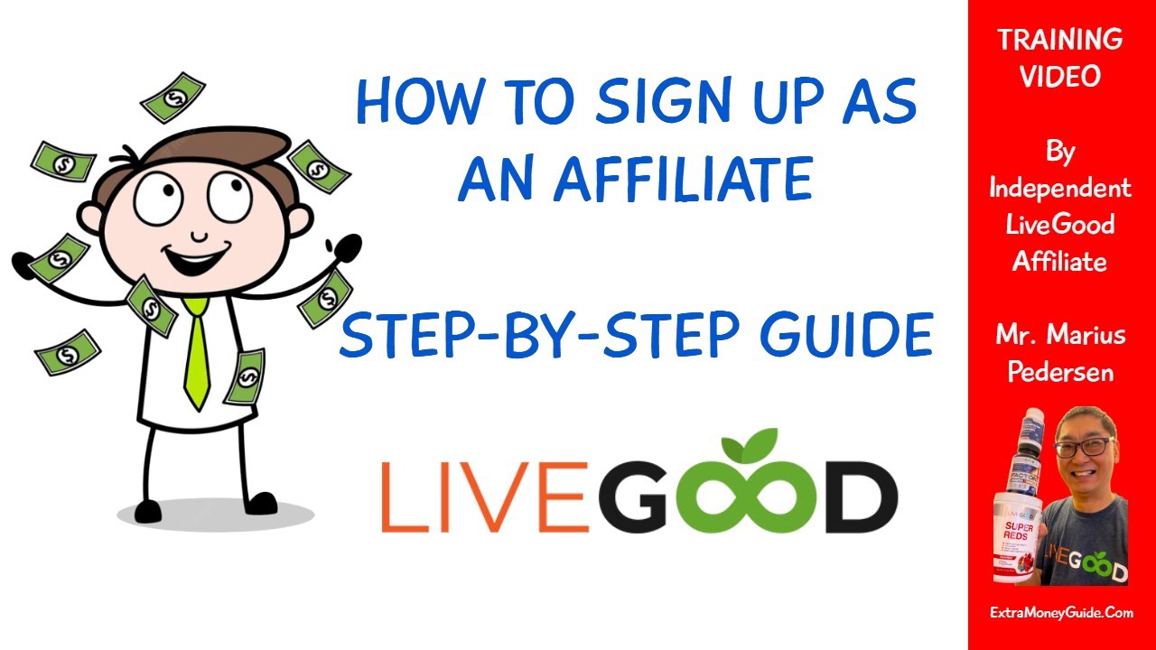 How to Sign up as a LiveGood AFFILIATE - step by step guide video
