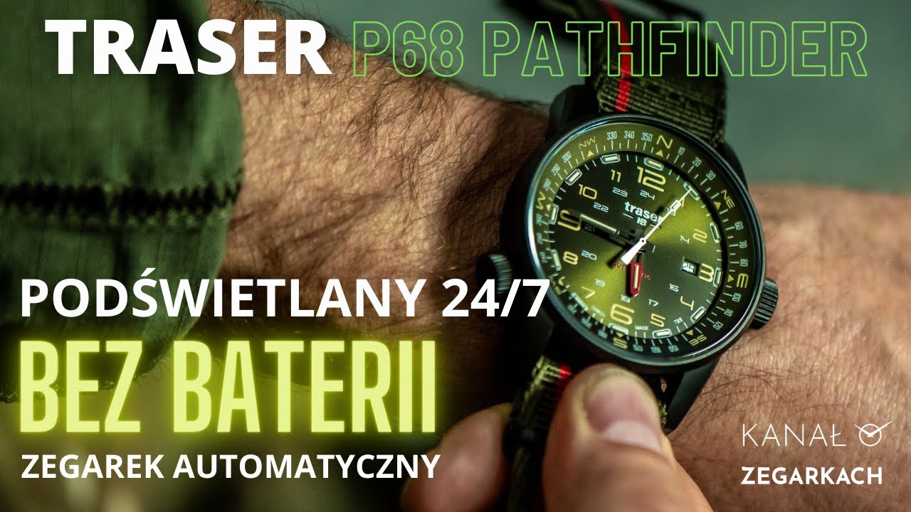 TRASER P68 Pathfinder Green: Zegarek taktyczny, czytelny w nocy bez zasilania. Swiss Made. + KONKURS