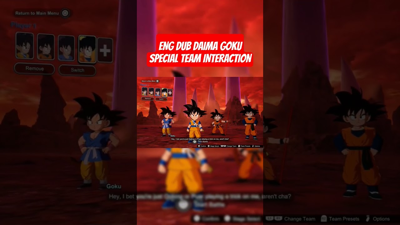 English DUB Daima Goku Special Interaction in Sparking Zero! #shorts #dragonball #goku