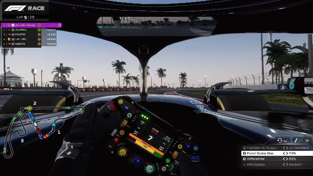 F1 23 | Abu Dhabi | Two Player Career Mode | 50% Race | pinnedundrjeep | Cockpit View