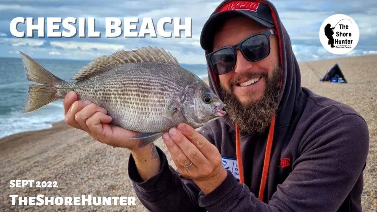 UK Beach Fishing Chesil Beach, Wayne Hand. Dorset ( The Shorehunter ) Bream Fishing, Loads of Fish