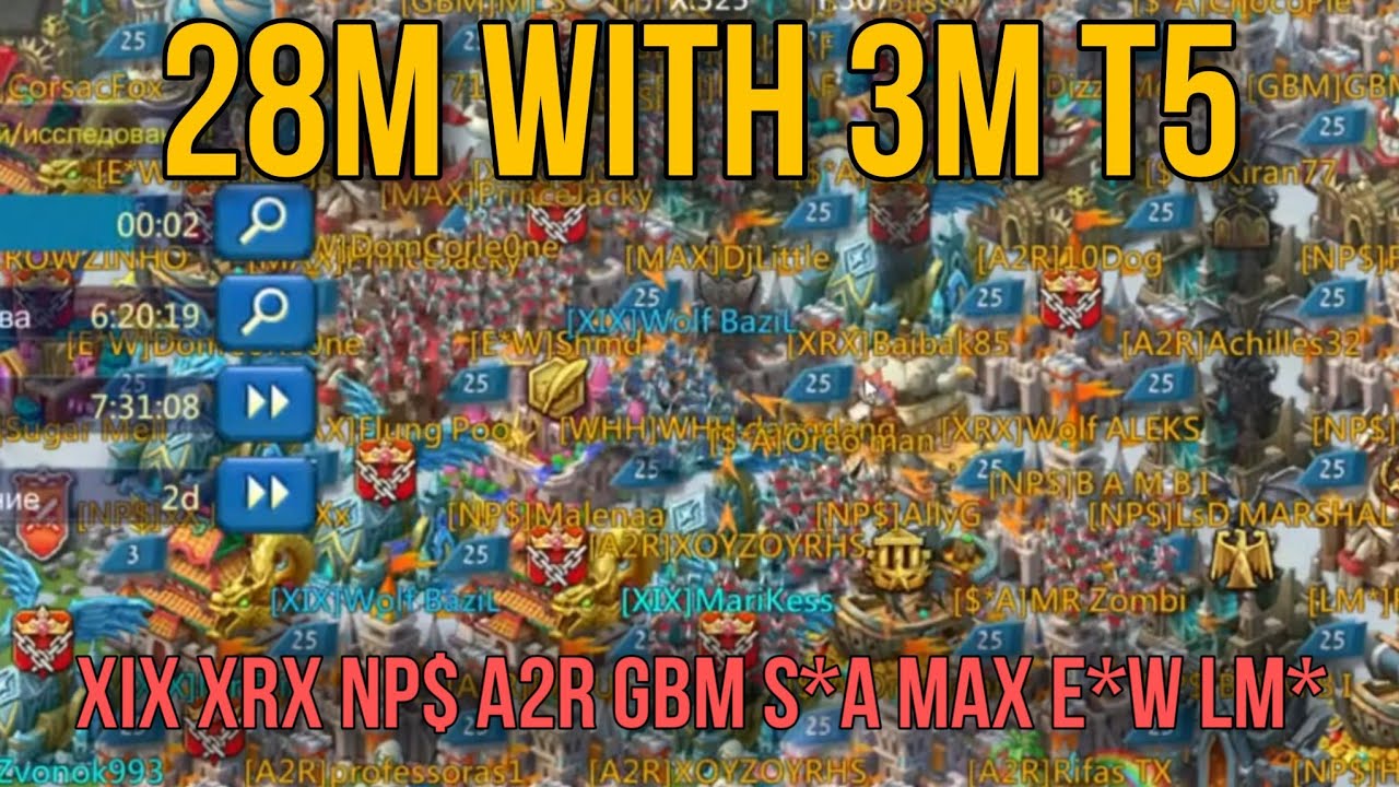 Lords Mobile - Rally party in K498! Zeroing T5 big players. Cleared 1.8b with 3m T5//Live highlights