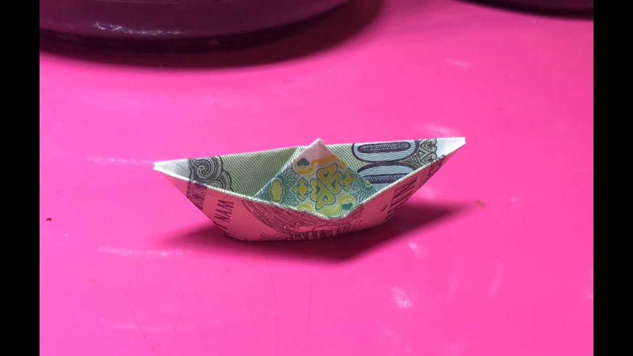 Cách gấp thuyền bằng tiền giấy / origami money boat