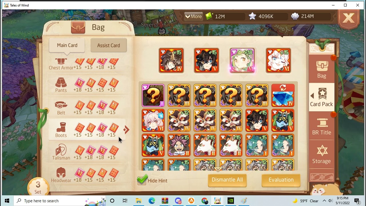 Tales Of Wind Final Card Build (frost) before rank 7 cards pvp/pve making big change with rank 7