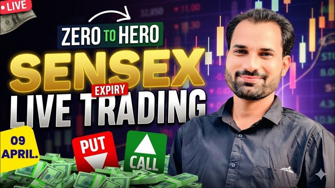 🔥Snsex Expiry live Nifty Live | Banknifty Live | 09 April  LIVE Market | Krishna bull live 🚀📉
