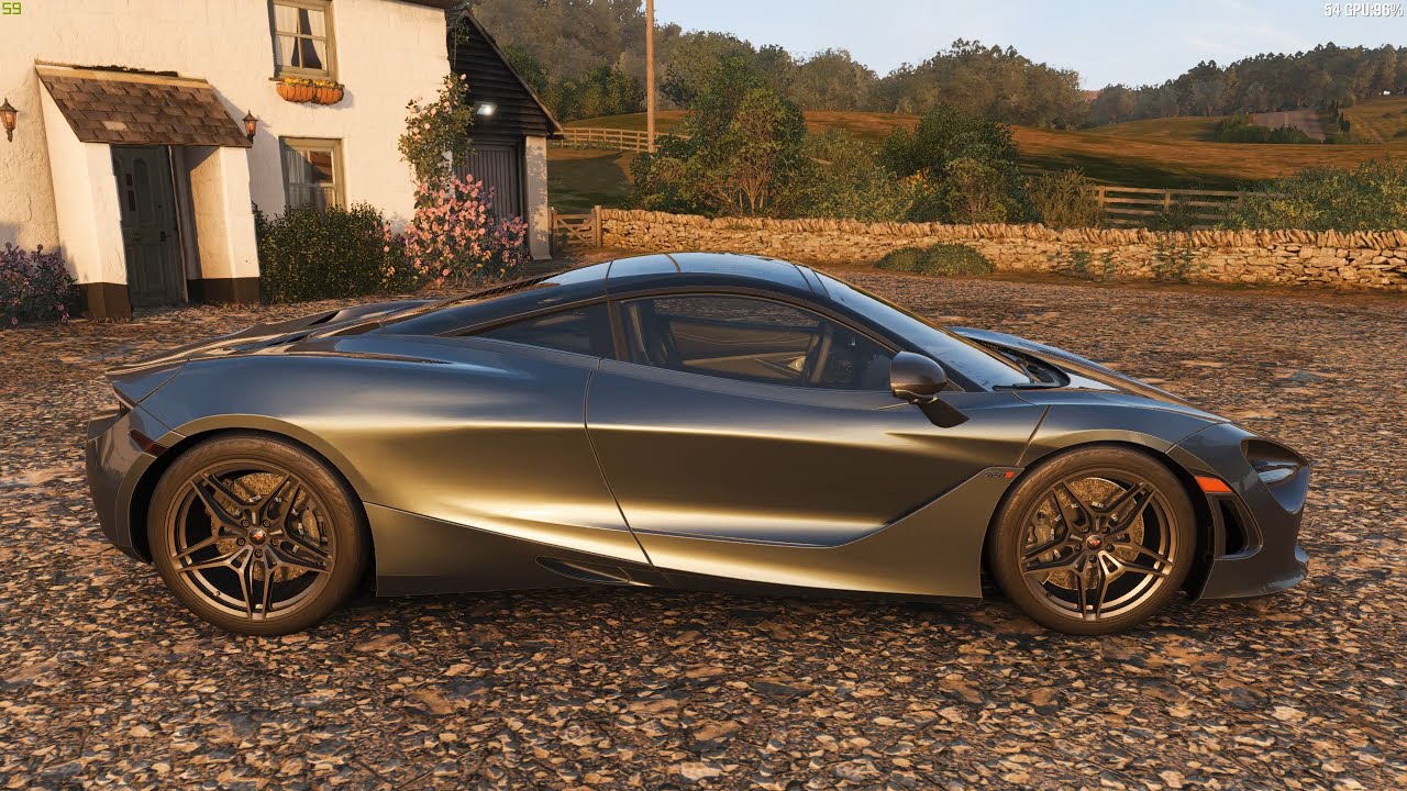 Forza Horizon 4 - 2018 McLaren 720S Coupe - Car Show Speed Jump Crash Test . 1440p 60fps.