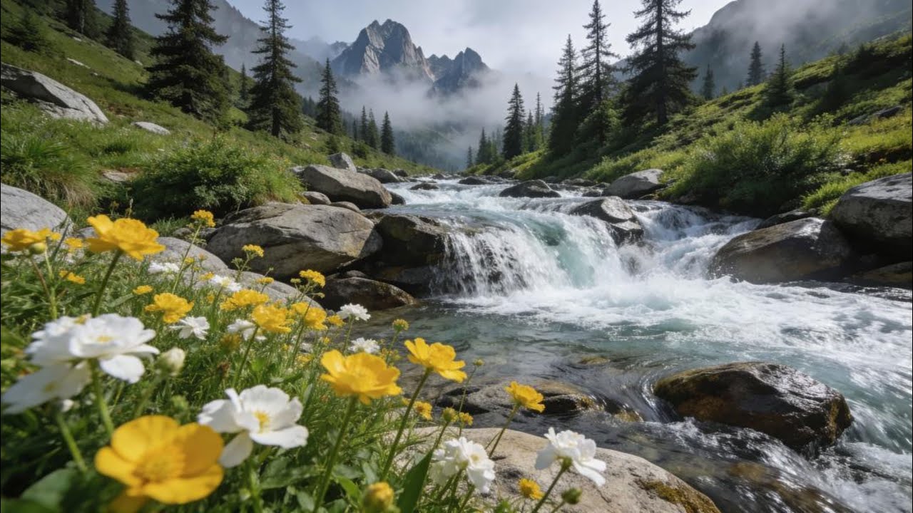 🏔️ Mountain River LIVE 🌊 | Natural White Noise for Sleep & Anxiety Relief