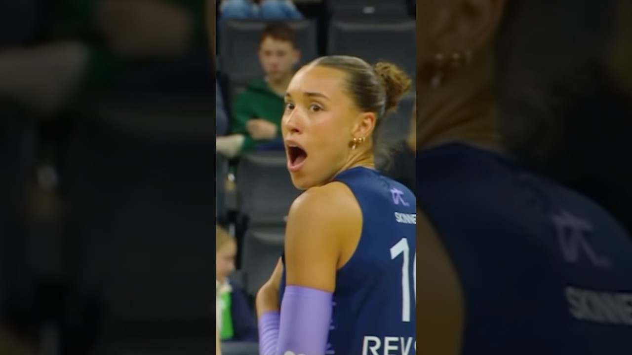 Madisen Skinner's reaction after the invasion decision 🤯😅 #volleyball #lovb #madisenskinner