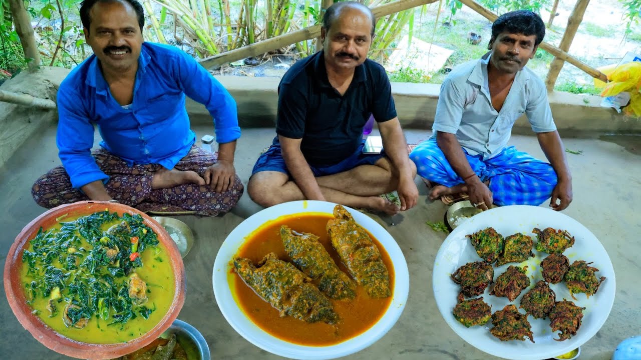 পাকা কই এর তেল ঝাল,ডিমে শাকের বড়া ও কুলেখাড়া শাক দিয়ে তাজা জিওল মাছের ঝোল | Bengali Lunch Thali |