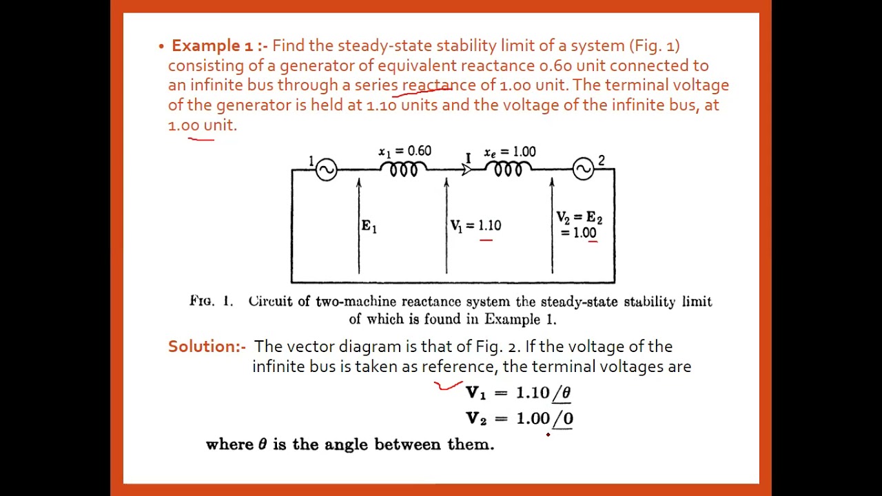 Power System Stability Lecture 11 Two machines system with Negligible losses