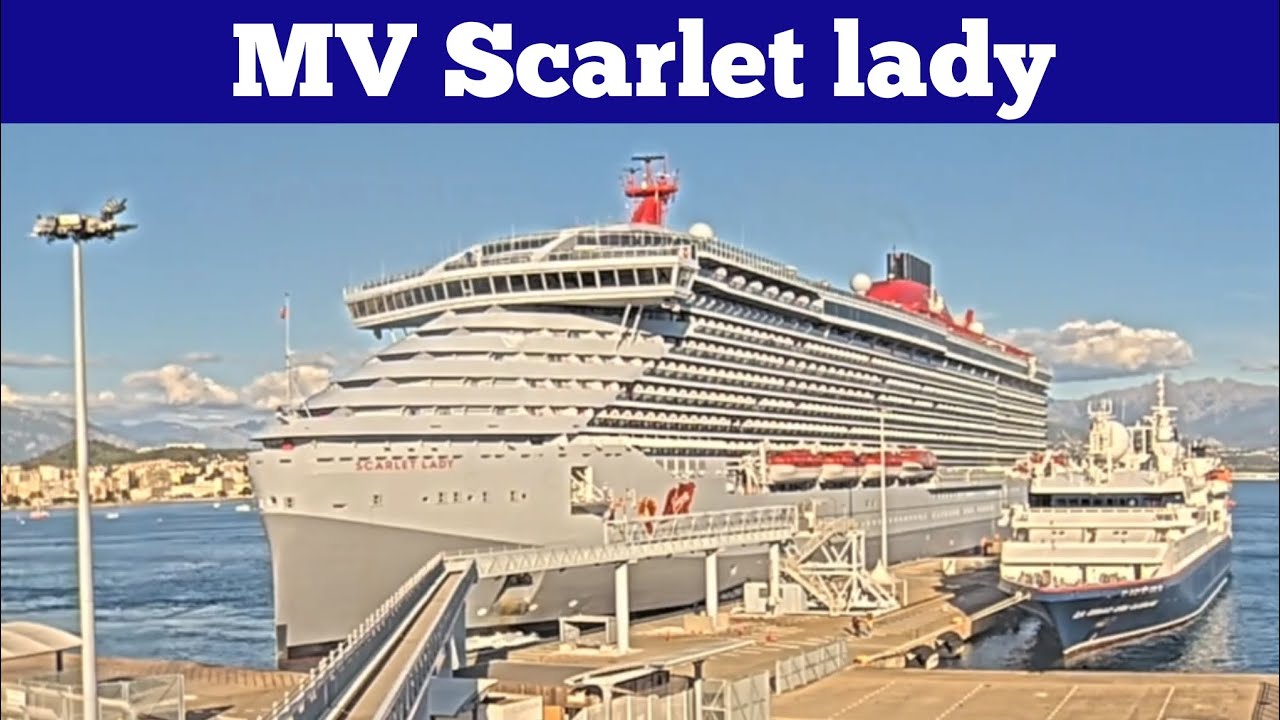 cruise ship MV Scarlet lady leaving Ajaccio
