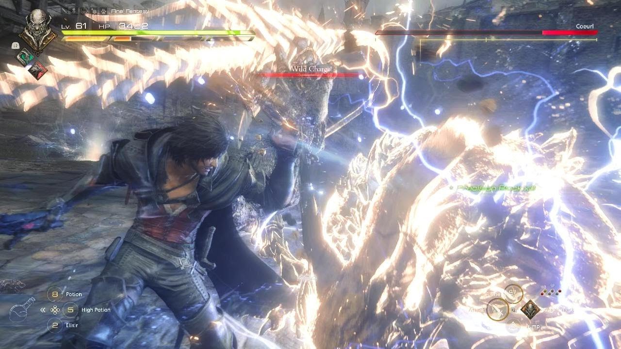FINAL FANTASY XVI - FULL FIGHT vs the COEURL with TITAN/IFRIT-Build (using TONBERRY Knife)🔥💯