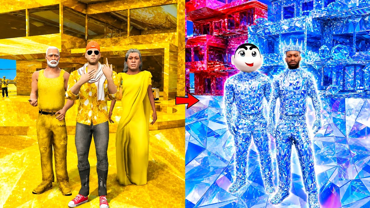 GOLD FAMILY VS DIAMOND FAMILY | INDIAN BIKE DRIVING 3D | GTA V 