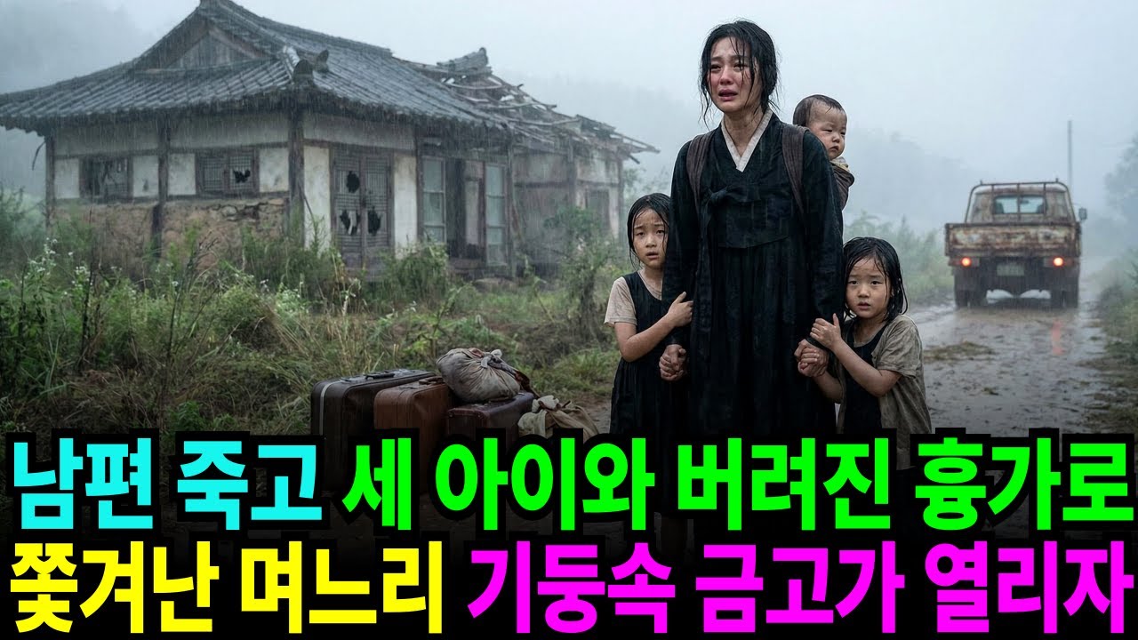 남편 죽고 집에서 쫓겨난 세아이와 며느리, 버려진 흉가에 들어갔는데… 기둥 속 금고가??