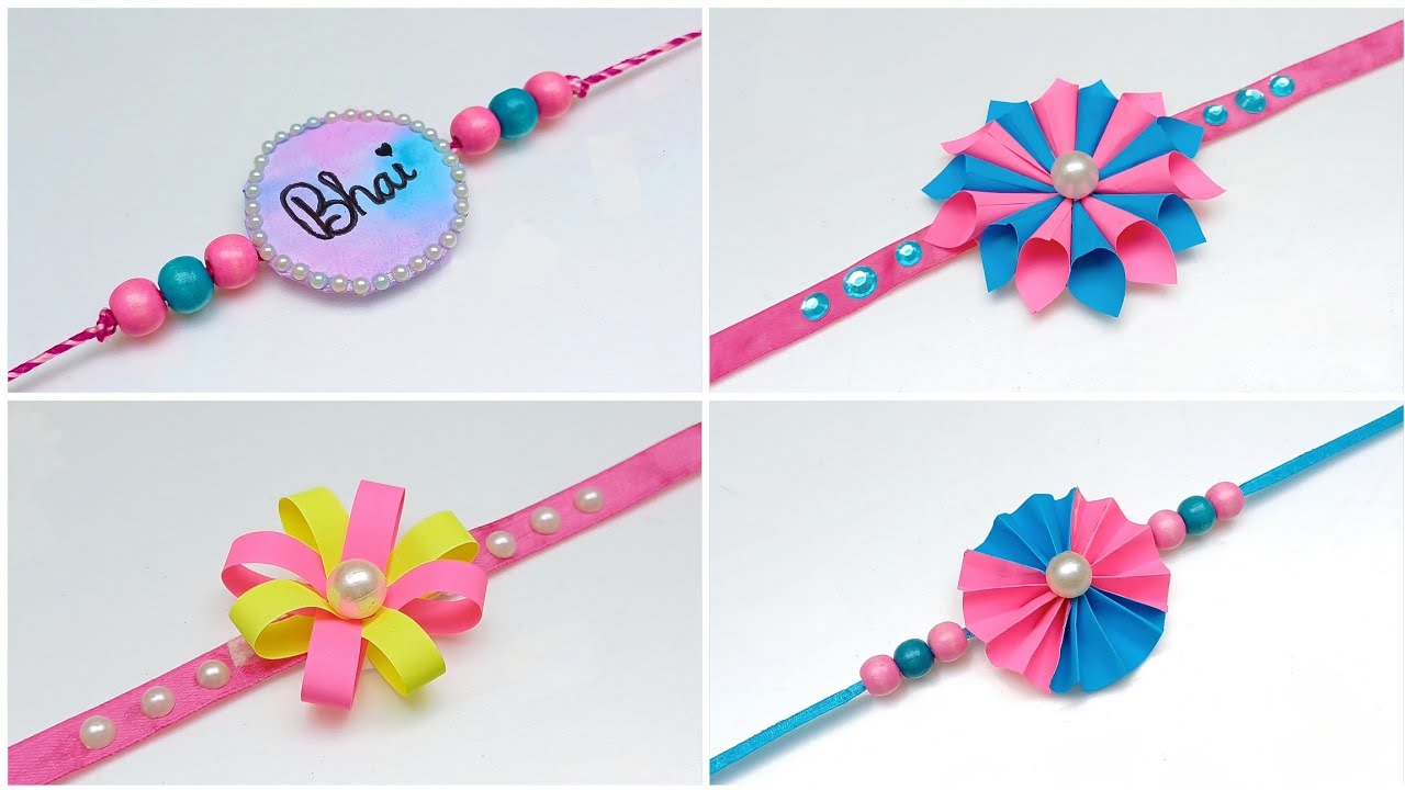 4 простых и красивых идеи для изготовления ракхи || Как легко сделать ракхи || Идея для конкурса ...