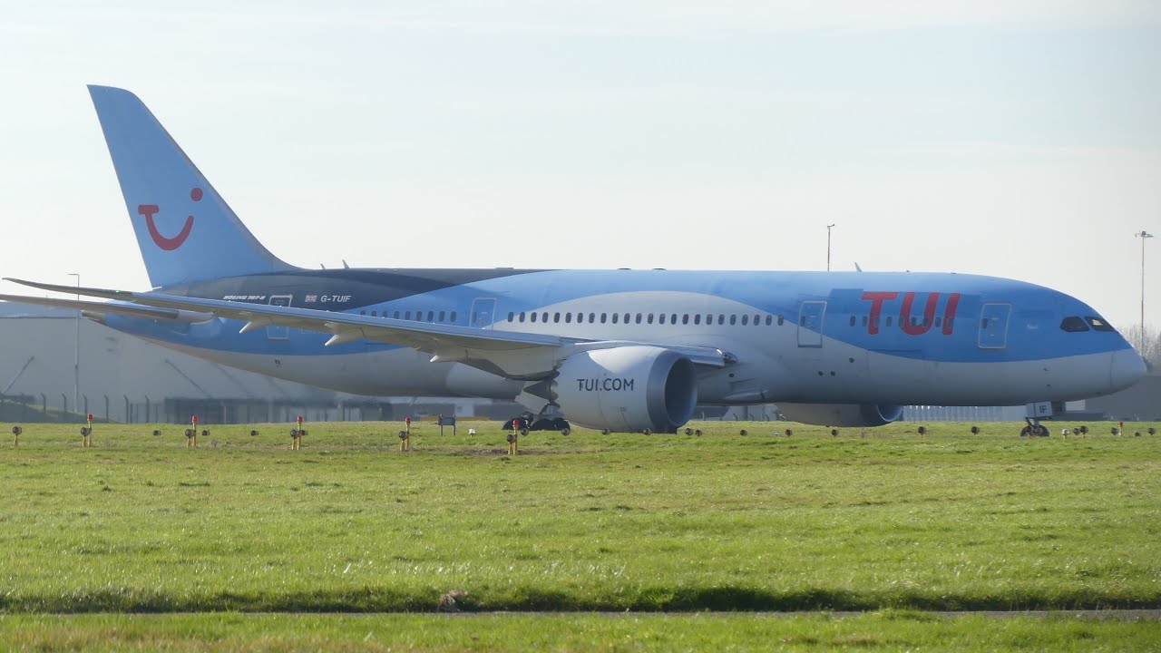 TUI Boeing 787-8 Dreamliner (G-TUIF - Neil) Departs East Midlands Airport