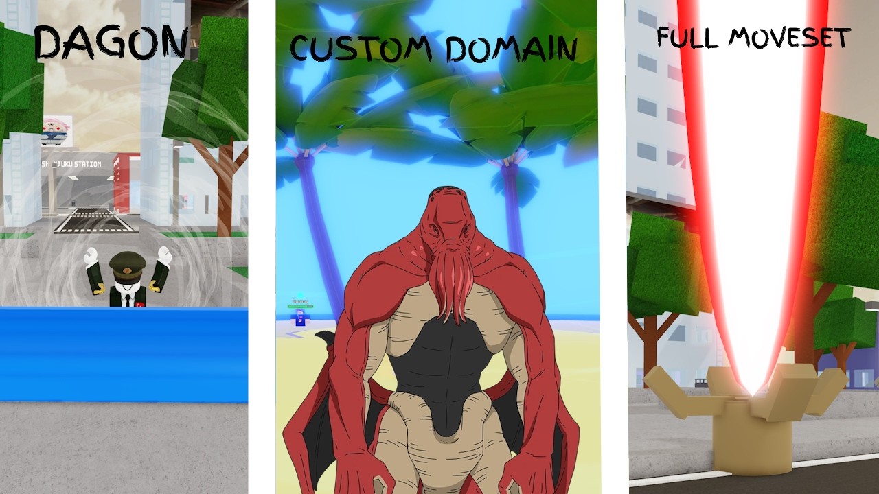 Custom Dagon Moveset In JJS Skill Builder With Custom Domain