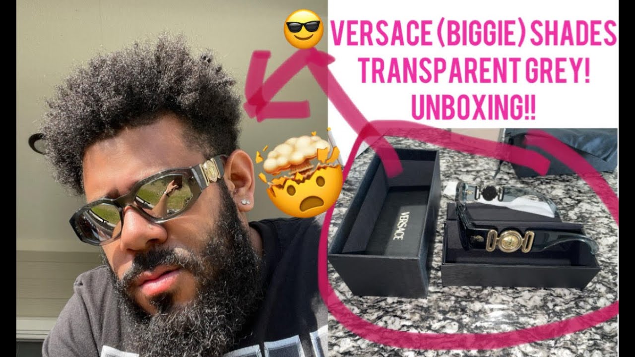 VERSACE(Biggie)Shades Transparent Grey. UNBOXING!!!!