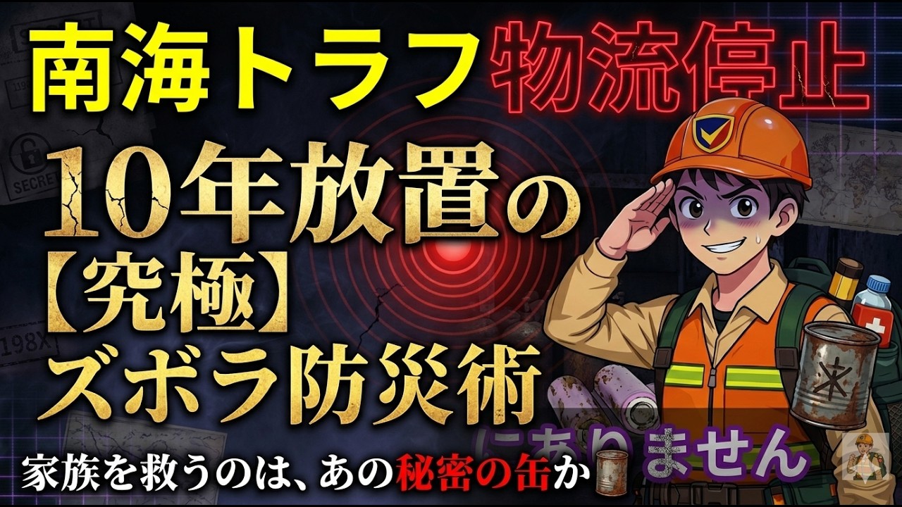 南海トラフで物流停止！『１０年放置』で家族を救う究極ズボラ防災術