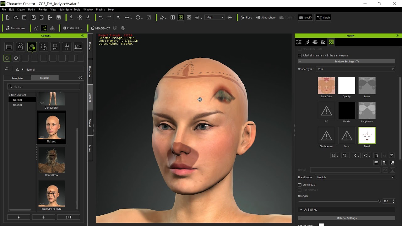 Using Daz makeup in Character Creator