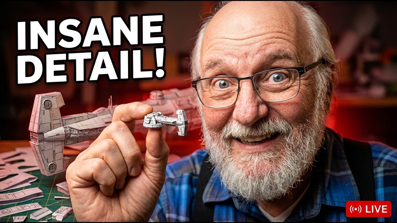 Watch the Paper Engineer LIVE Build Rogue One Hammerhead Corvette Shoulder Turrets
