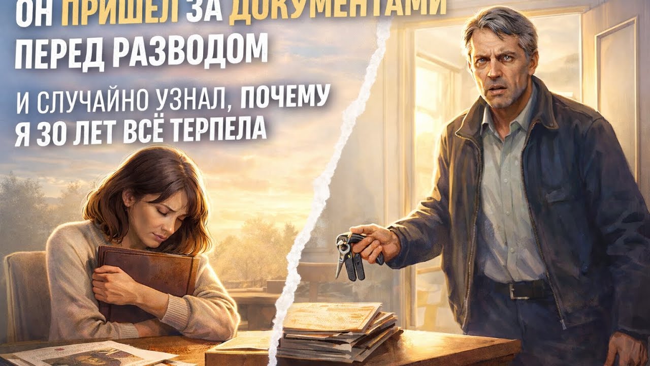 Он пришёл за документами перед разводом — и случайно узнал, почему я 30 лет всё терпела