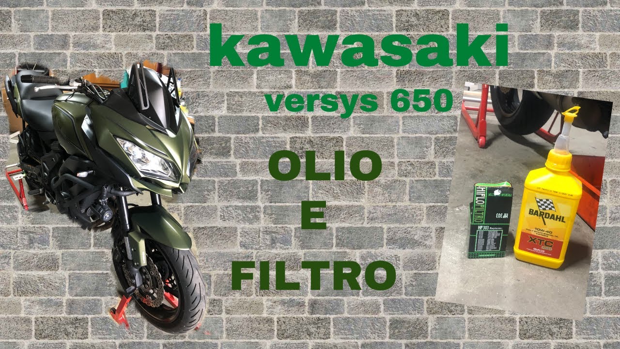 kawasaki versys 650 2018 cambio olio e filtro