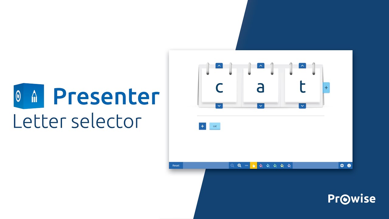 This is how you use the Letter selector tool in Prowise Presenter