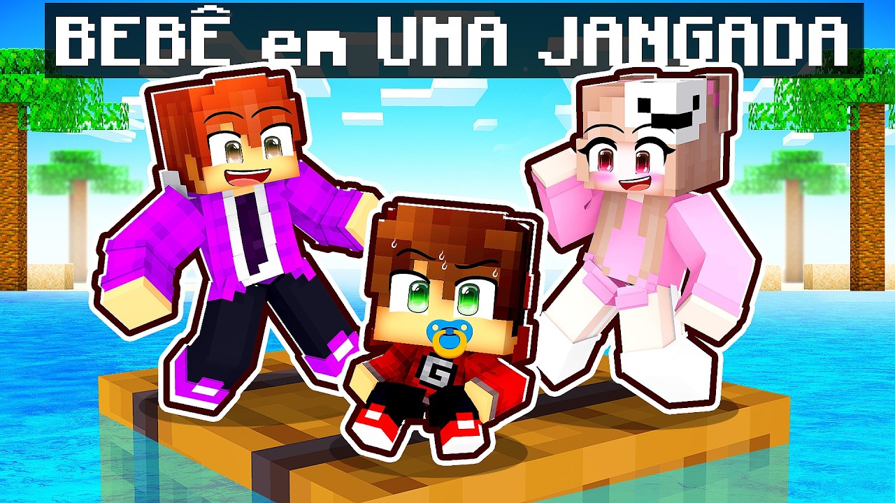 UM BEBÊ PRESO em uma JANGADA no Minecraft!