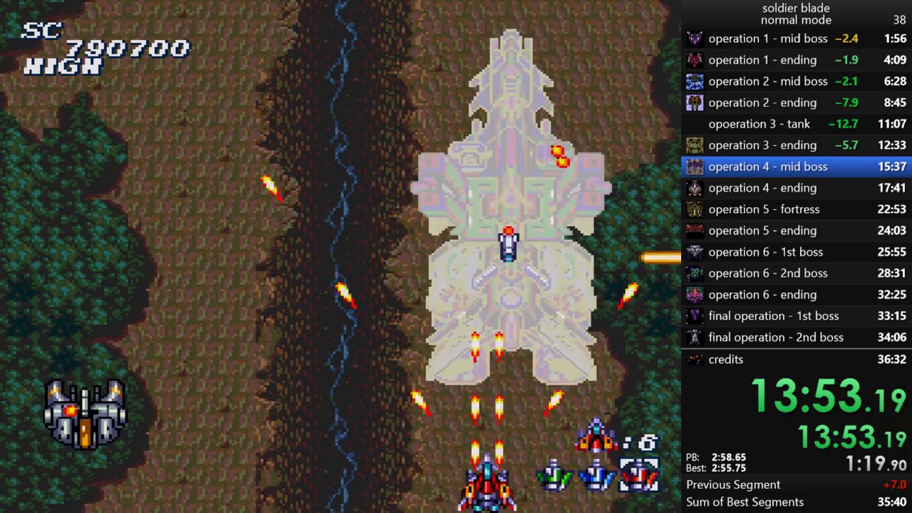 Soldier Blade (TurboGrafx-16) - normal mode speedrun - 36min24 RTA