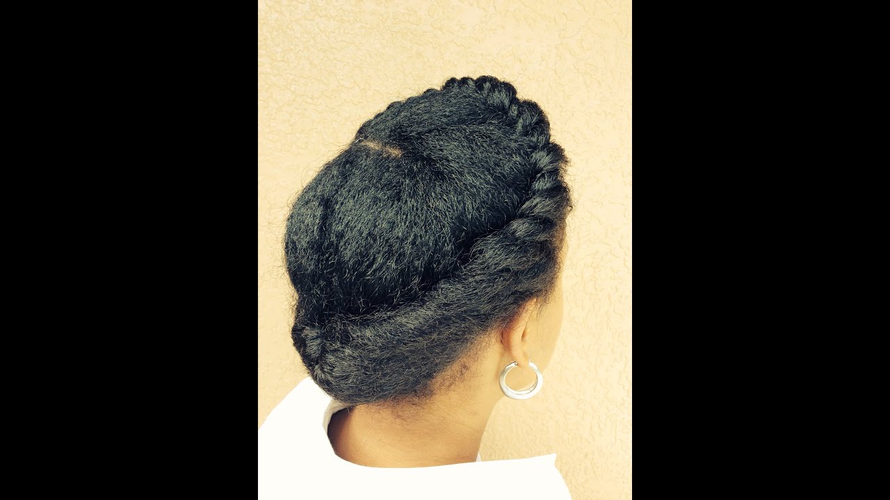 Natural Hair| Protective Style Updo short/ medium length Tutorial #4