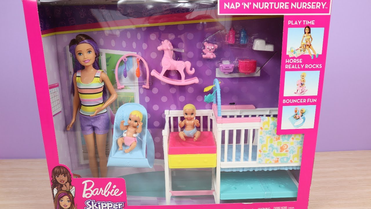 Barbie Nap and Nurture Nursery Playset Unboxing
